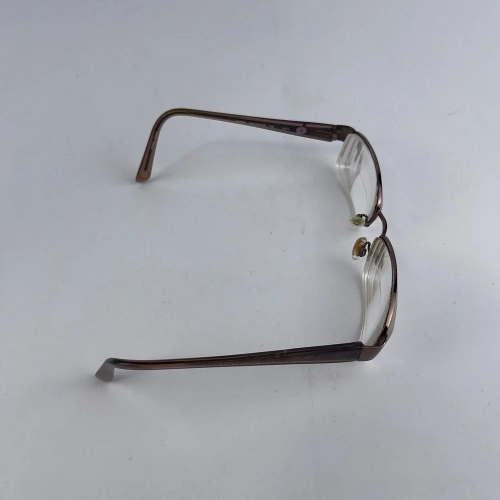 Anne Klein AK5003-208 Women Eyeglasses Frame Brown Plastic Half Rim 52-17-140 mm